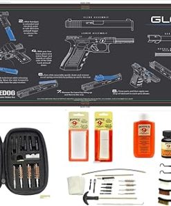 EDOG Range Warrior 27 Pc Gun Cleaning Kit – Compatible with All Glock Pistols – Tan Instructional Step by Step Pistol Mat, Range Warrior Universal .22 9mm – .45 Kit & Tac Book Accessories Set