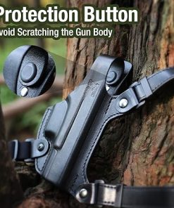 Handmade Glock 19 Shoulder Holster, Thumb Break Full Grain Leather Shoulder Holster for Glock 19, 19x, 23, 32, 45, Double Mag Holder Included, Adjustable Strap for Concealed Carry, Right Handed 2