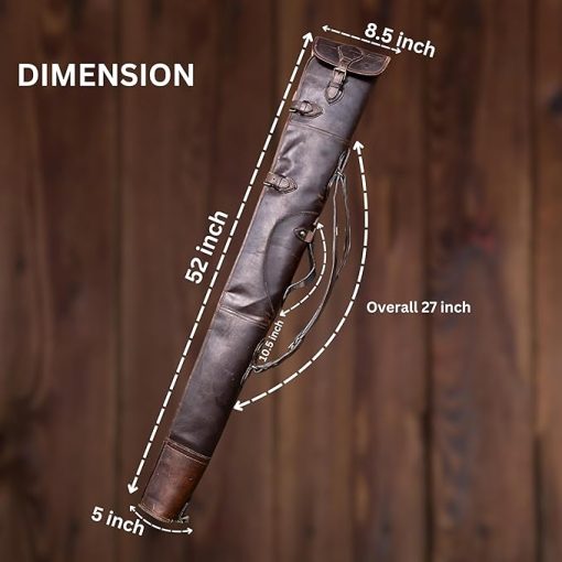 Hulara Cowhide Leather Rifle Sling 48-50 Inch Gun Case With Shoulder Strap - Soft Slip Bag for Shotguns - Image 2