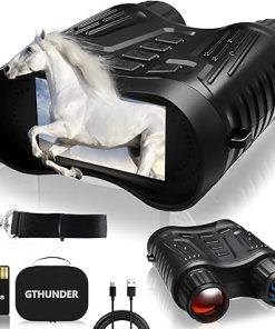 GTHUNDER 4K Night Vision Goggles, 4000mAH Rechargeable Infrared Digital Night Vision Binoculars, 32GB Card for Video and Photo