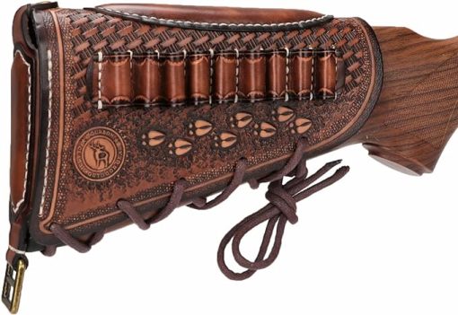TOURBON Vintage Leather No Drill Rifle Sling Cheek Rest Buttstock Recoil Pad Hunting Gun Strap Ammo Shell Holder - Image 2