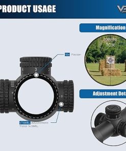 Vector Optics Veyron 10x44mm Fixed Magnification, Ultra Short, 30mm Tube Riflescope Second Focal Plane Compact Tactical Rifle Scope Sharp Clear m.p.h Wind Corrections 2