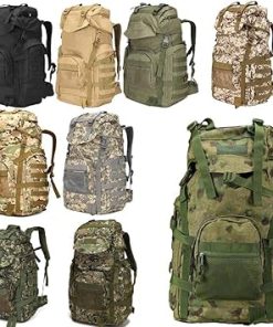 Outdoor Sports Pack Hiking Bag Tactical Rucksack Camo Knapsack Combat Camouflage Tactical Molle 50L Backpack – Russian Camo 2