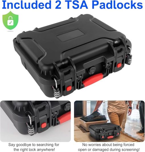 Gun Pistol Case for Handgun - Firearm Travel Case with 2 TSA Locks,TSA Approved with Pre-cut Foam,Pistol Carrying Case Hard Shell Waterproof Shockproof Gun Storage - Image 2