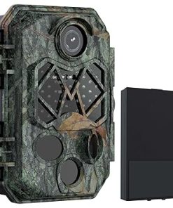 WiFi Trail Camera, 4K 64MP Solar Trail Camera with 10000mAh Rechargeable Battery Pack, IP66 Waterproof 120° Detection Angle 0.2s Trigger 940nm No Glow LED Wildlife
