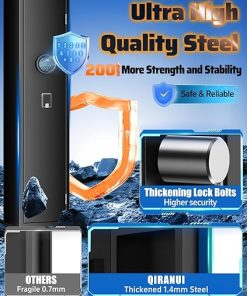 2-4 Gun Safe for Rifles & Pistols, Quick Access Electronic Locking Gun Cabinet with 240° Wide-Access Door, Removable Gun Rack & Anti-Theft System- Home/Office/RV Use for Rifles and Shotguns-1.75 2