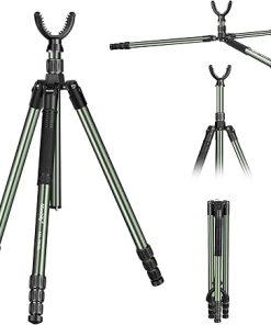 Manbily 73″ Aluminum Hunting Tripod With 360 U-Shaped Shooting Rests Head, Shooting Sticks for Hunting