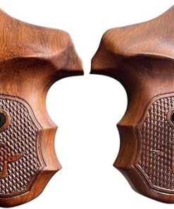 New! Grips Compatible with Taurus Small Frame M85 605 850 851 905 941 .38 Special Combat Style #03 (Thai Handmade), brown
