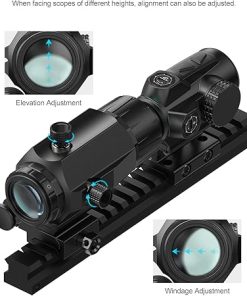 Feyachi M38 5X Red Dot Magnifier with Flip to Side Mount Rifle Scope, Focus Adjustment, Windage & Elevation Adjustable 2