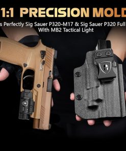 WARRIORLAND 500 Lumen White LED Tactical Light with Fit Sig P320-M17 & P320 Full Size IWB Kydex Holster Combo-Compact Rail Mounted Weapon Light,with Battery Included (MB2/P320 M17) 2