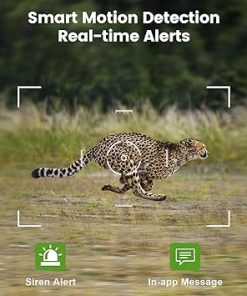 Vyze-Link Cellular Trail Camera, Solar Game Cameras, 4G APP Live View Deer Camera with Night Vision Motion Activated Waterproof, IP66, Rotatable Wildlife Camera with Sim Card 2