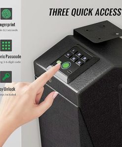 Fingerprint Quick Access Drop Down Handgun Safe 2 Guns Capacity,LED Light Gun Safe Type-c Backup Power Supply,Pistol Safes Suitable for double guns for Desk, Car, Nightstand 2