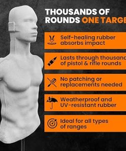 Self Healing Shooting Targets for The Range | Rubber Dummie Lasts Thousands of Pistol and Rifle Rounds | Reactive Targets for Indoor & Outdoor Shooting Range 2