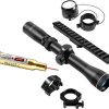 Combo of 1″ Diameter Low Profile Rifle Scope Rings Picatinny Mount System with M38, M39 and M44/Mosin Nagant 91/30 Scope Mount Picatinny Rail