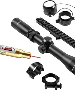 Combo of 1″ Diameter Low Profile Rifle Scope Rings Picatinny Mount System with M38, M39 and M44/Mosin Nagant 91/30 Scope Mount Picatinny Rail