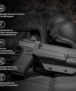 GRITR OWB Kydex Right Hand Gun Holster Compatible with Glock 17 – Fits Surefire X300, Compatible with Safariland QLS/G-Code RTI Attachments, Optic Cut, Adjustable Belt Loops & Open Bottom 2