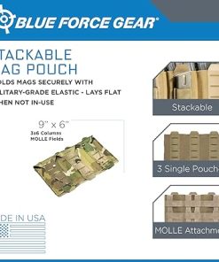 Blue Force Gear MOLLE Mag Pouches, Triple Magazine Pouch, Stackable Airsoft Magazines Small Pouches – 9.25 x 5.5 x 0.13 Inches 2