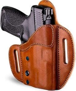 Urban Carry LockLeather OWB Brown Holster – Secure & Comfortable Leather/Polymer Hybrid Design for Optimal Concealment | Left & Right Hand Options | Compatible with a Wide Range of Firearms