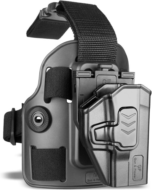 Gun & Flower Level II Tactical Drop Leg Holster,Thigh Holster Fit Taurus G2C,G3C, Taurus G2 PT111, PT140,Adjustable,Level II Retention Index Finger Release,Toolless Adjustment, Right Hand
