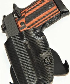 REVKEL Custom Kydex Molded OWB Paddle Holster for Ruger Max 9. Black Left Hand Draw. Hand Crafted in Texas, USA.