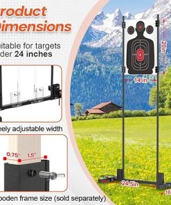 Easily Adjustable Shooting Target Stand Set, Sturdy Metal Stand for Outdoor Shooting, Fits Metal & Wooden Frames, Includes Target Papers & Storage Bag 2