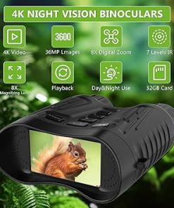 Night Vision Goggles – Over 1000FT Range, 3.2″ Screen, 4K Video Recording for Surveillance, Security, and Wildlife Observation,Tizycod Night Vision Binoculars for Day and Night Use 2