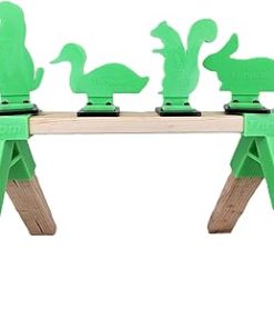 THROOM Varmint BounceBack Plate Rack Kit – Auto-Reset Gun Target for Pistol – For Indoor & Outdoor Shooting Range – Ricochet Free – 1 Prairie Dog, 1 Squirrel, 1 Rabbit, & 1 Duck Target and 2×4 holders