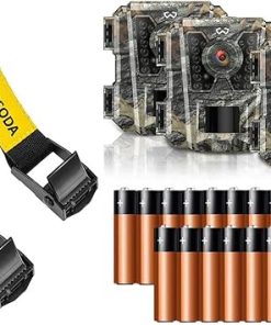 Mini Trail Camera 4 Pack 24MP 1080P HD+Straps 2 Pack,Game Camera with SD Card,78.7” Wildlife Heavy-Duty Game Hunting Camera Straps