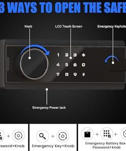 10-14 Rifle Gun Safe for Shotguns, Large Unassembled Gun Safe for Home Rifle and Pistols with Dual Alarm and Mute Mode, Long Gun Cabinet for Rifles with Touchscreen Pad, Removable Shelves 2