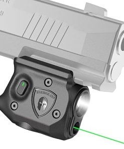 WARRIORLAND Pistol Light Laser Combo Fits Sig Sauer P365 Xmacro, Compact 150-Lumen Trigger & Rail Mounted Tactical Weapon Light, Green Laser & White LED Flashlight, Power Indicator, SLL-109G