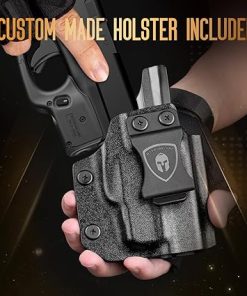 WARRIORLAND Trigger Laser Sight Fit for Glock 42 with Kydex Holster, First Laser Light with Power Indicator & Right-Hand IWB Conceal Carry Holster with Optics Cut, WLS-105 w/ G42 Holster 2