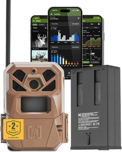 Moultrie Edge 2 Cellular Trail Camera - Auto Connect Nationwide 4G LTE - On Demand 36MP Photo - 1080P Video with HD Audio - 100 Ft Detection Range - Low Glow Flash