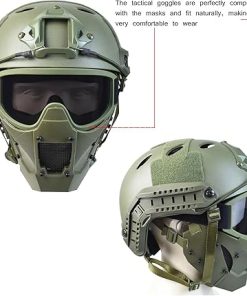 Airsoft Mask Heavy Duty Tactical Protective Mask with Anti-Fog Goggles Eye Protection and Tactical Fast Helmet Impact Resistant for Hunting Paintball CS Game BB Gun Shooting 2