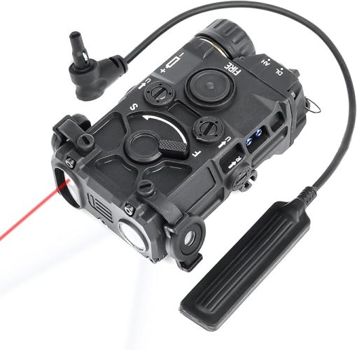 Nylon Plastic Airsoft Box Tactical Aiming Laser Sight, 7 Modes with Red Laser+White Light+IR Laser, for AEG GBB CQB Picatinny Rail