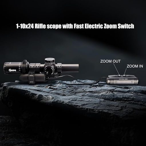 1-10x24 Riflescope with Portable Quick Electronic Motorized Zoom Switch Kit Fast Zooming System LVPO Rifle Scope 30mm,Compatible with 20mm Picatinny Rail - Image 2