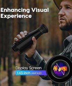 Thermal Monocular 384×288 Super Resolution, Thermal Scope 1.43″ AMOLED Large Display Thermal Night Vision Monoculars with Hotspot Connection and 12H Battery for Hunting, Outdoor Camping, T00036 2