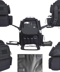 Gun range backpack Holds 6 full size pistols,Pistol range bag with 11 magazine slots,Suitable for training Pistol bag 2