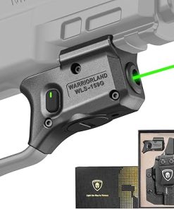 WARRIORLAND Green Laser Sight Fit M&P 9mm Shield EZ with Kydex Holster,Green Beam Sight with Power Indicator, M&P 9mm Shield EZ Laser with IWB Holster, WLS-159G w/MP Shield 9 EZ Holster