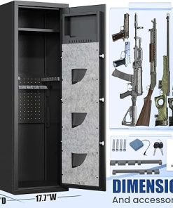 10-15 Gun Safe,Large Gun Safe for Home Rifle and Pistol, Gun Cabinet, Rifle Safe, Quick Access Fingerprint Biometric gun safes , Unassembled Gun Cabinet with Gun Racks,15.75″D x 17.72″W x 55.12″H 2