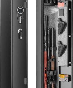 VEVOR Gun Safe for 2 Rifles, Equipped with Locking Mechanism & Digital Code Entry, Fast-Access Firearm Storage Unit with Adjustable Shelf & Handgun Holder, Secure Rifle Keeper for Household Use