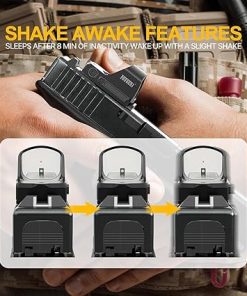 Feyachi RMR Red Dot Sight 2MOA, Solar Backup & Shake Awake, 1500G Shockproof IPX7 Waterproof, Universal Optic with Picatinny/MOS Plate 2