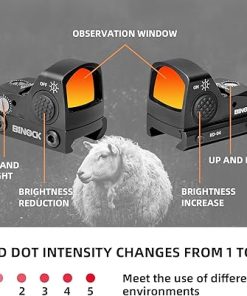 BINOCK RD-04 Red Dot Sight – 2MOA Red Dot Scope with 5 Brightness Adjustments, Shockproof, Fogproof, and Waterproof Red Dot Optics for Men Adults, Motion Awake Technology 2