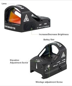 Hawkeye 1x24mm Red Dot Sights, 2 MOA Shake to Awake Compact Open Reflex Sight with Picatinny Mount Compatible with RMR Footprint 2