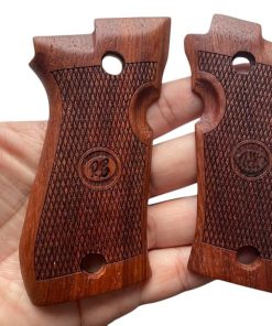 New Grips Compatible with Berertta Cheetah 84, 84FS Checkered Pattern Padauk Wood