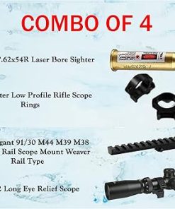 Combo of 1″ Diameter Low Profile Rifle Scope Rings Picatinny Mount System with M38, M39 and M44/Mosin Nagant 91/30 Scope Mount Picatinny Rail 2