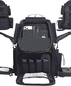 Gun range backpack Holds 6 full size pistols,Pistol range bag with 11 magazine slots,Suitable for training Pistol bag