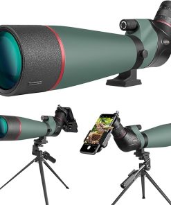 Spotting Scope for Target Shooting, 20-60x80mm HD Spotting Scopes with Tripod, Quick Phone Holder and Carrying Bag, BAK4 Waterproof Spotter Scope for Bird Watching Wildlife Viewing Scenery
