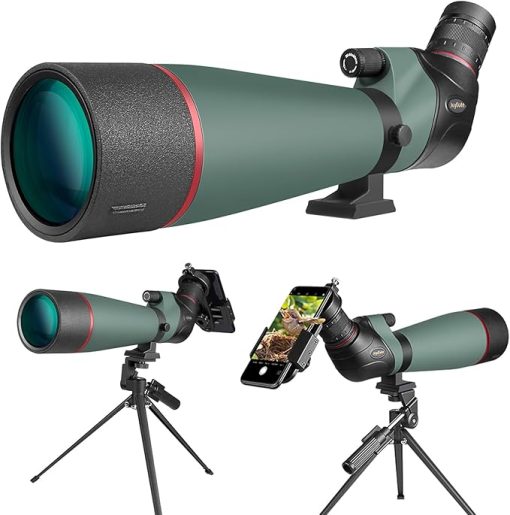 Spotting Scope for Target Shooting, 20-60x80mm HD Spotting Scopes with Tripod, Quick Phone Holder and Carrying Bag, BAK4 Waterproof Spotter Scope for Bird Watching Wildlife Viewing Scenery