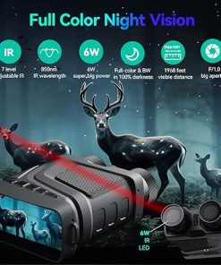 Full Color Night Vision Goggles – Binoculars for Adults, 4K Video with Sound, 52MP Photo, 7 IR Night Vision Binoculars, 3.2″ IPS Screen, Hunting Accessories, 64GB SD Card, Gadgets for Men 2
