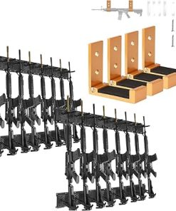 GOHIKINGl Metal Gun Rack Wall Mount Rifle Shotgun Hooks Hold 8 Pcs and Bow Mount Hangers with Soft Padding Foldable Shotgun Hooks Hanger Heavy Duty Wall Gun Rack Display Stand with